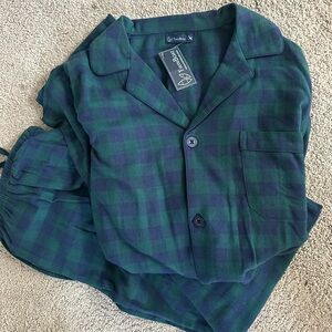 NWOT- TWINBOAT 100% Cotton MEN’s Green and Blue Plaid Pajama Set - medium